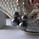 Beautiful artisan handmade black freshwater pearl earrings with Swarovski Crystals