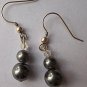 Beautiful artisan handmade black freshwater pearl earrings with Swarovski Crystals