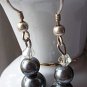 Beautiful artisan handmade black freshwater pearl earrings with Swarovski Crystals