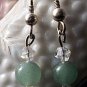 Artisan hand-made jade earrings with Swarovski Crystals