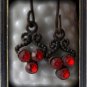 Red dangle vintage earrings