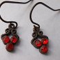 Red dangle vintage earrings