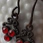 Red dangle vintage earrings