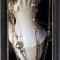 FREE SHIPPING USA/CAN Vintage antique Aurora Borealis beaded necklace, extra long