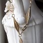 FREE SHIPPING USA/CAN  Vintage antique gold tone and pink jeweled bracelet