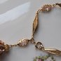 FREE SHIPPING USA/CAN  Vintage antique gold tone and pink jeweled bracelet