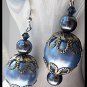 FREE SHIPPING USA/CAN Artisan hand-made blue earrings with Swarovski Crystals