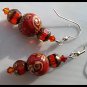 FREE SHIPPING USA/CAN Artisan hand-made red earrings with Swarovski Crystals
