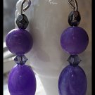 FREE SHIPPING USA/CAN Artisan hand-made purple beaded earrings with Swarovski Crystals