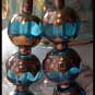 FREE SHIPPING USA/CAN Artisan hand-made blue and copper earrings