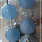 FREE SHIPPING USA/CAN  Artisan hand-made blue bead earrings with Swarovski Crystals
