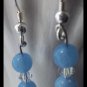 FREE SHIPPING USA/CAN Artisan hand-made blue bead earrings with Swarovski Crystals
