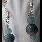 FREE SHIPPING USA/CAN Artisan hand-made green bead earrings with Swarovski Crystal
