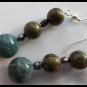 FREE SHIPPING USA/CAN  Artisan hand-made green beaded earrings