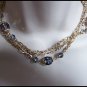 FREE SHIPPING USA/CAN Vintage antique Aurora Borealis beaded necklace, extra long