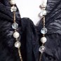 FREE SHIPPING USA/CAN Vintage antique beaded necklace, extra long