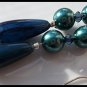 Artisan hand-made blue teal dangle earrings with Swarovski Crystals