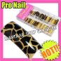 70 Pre designed leopard French Nail Tips false nails beauty FREE BOX AND GLUE