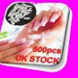 500 WHITE PROFESSIONAL FRENCH FALSE  NAILS ACRYLIC NAIL ART GEL PRO + FREE GLUE