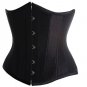 Sexy black satin underburst waspie basque burlesque corset/ G-string Free P&P