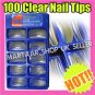 100 CLEAR Pro Salon Hand  False Fake French Nails  Art Tips Make Up UK FREE GLUE