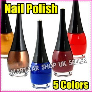 NEW SHINY NAIL POLISH VARNISH  - 5 COLOURS GRAB A BARGAIN FREE P & P