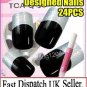 24pc Fancy Pre Designed hand beauty acrylic fake NailArt Glitter False Tips+Glue