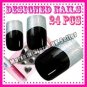 24pc Fancy Pre Designed hand beauty acrylic fake NailArt Glitter False Tips+Glue