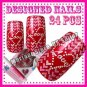 WEDDING PRE DESIGNED HAND BEAUTY ACRYLIC NailArt Love French False Tips + Glue.