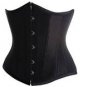 Sexy black burlesque overbust lace satin corset with G-string Free P & P