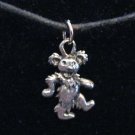 Cute Silver Pewter Greatful Dead Bear Necklace