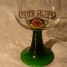 German Roemer Wine Glass Gold Emblem Green Stem