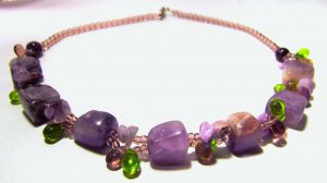 Amethyst Beaded Choker Necklace