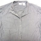 WOMENS LARGE HARVE BENARD PINSTRIPED BLOUSE EXC COND!