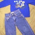 BOYS 2T OUTFIT LEVIS JEANS & 2 SHIRTS FOR FALL CUTE EUC