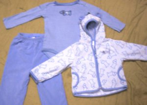 BOYS 24 MO CARTERS OUTFIT 3-PIECE w/HOODIE JACKET CUTE!