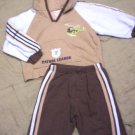 BOYS 2T FALL OUTFIT w/HOODIE & MATCHING PANTS CUTE EUC