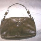 OLIVE GREEN LEATHER PURSE w/CHAIN DETAILS- FRANCO SARTO