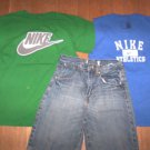 BOYS 10 BACK TO SCHOOL LOT NIKE SHIRTS & JEAN SHORTS
