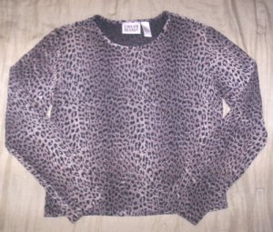 WOMENS SMALL ANIMAL PRINT TOP BY CHICO'S DESIGN STRETCH