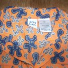 BOYS 3T HAWAIIAN STYLE SHIRT ORANGE & BLUE BUTTON FRONT