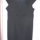 WOMENS 16 BLACK DRESS W/FLOWER PIN & CAP SLEEVES NWOT