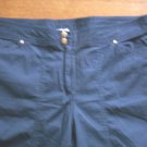 WOMENS 12-14 DANSKIN NAVY BLUE STRETCH CAPRIS CUTE EUC