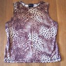 WOMENS L or JUNIORS sz 15 ANIMAL PRINT SLEEVELESS TOP
