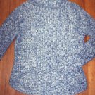 WOMENS MED JUNIORS LARGE MARLED BLUE RIBBED TURTLENECK