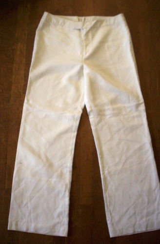 WOMENS 12 WHITE LINEN DRESS PANTS FULLY LINED & NWOT