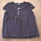 WOMENS LARGE SHORT SLEEVE SWEATER BROWN CARDIGAN NWOT
