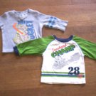 BOYS 12 MONTHS LOT OF TWO LONG SLEEVED SHIRTS CUTE, EUC