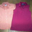 WOMENS MEDIUM SHIRTS LOT, 1 IS PLAID & 1 IS SLEEVELESS