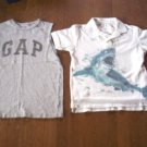 BOYS 8 GAP LOT 2 GAP SHIRTS ONE POLO STYLE W/SHARK GUC